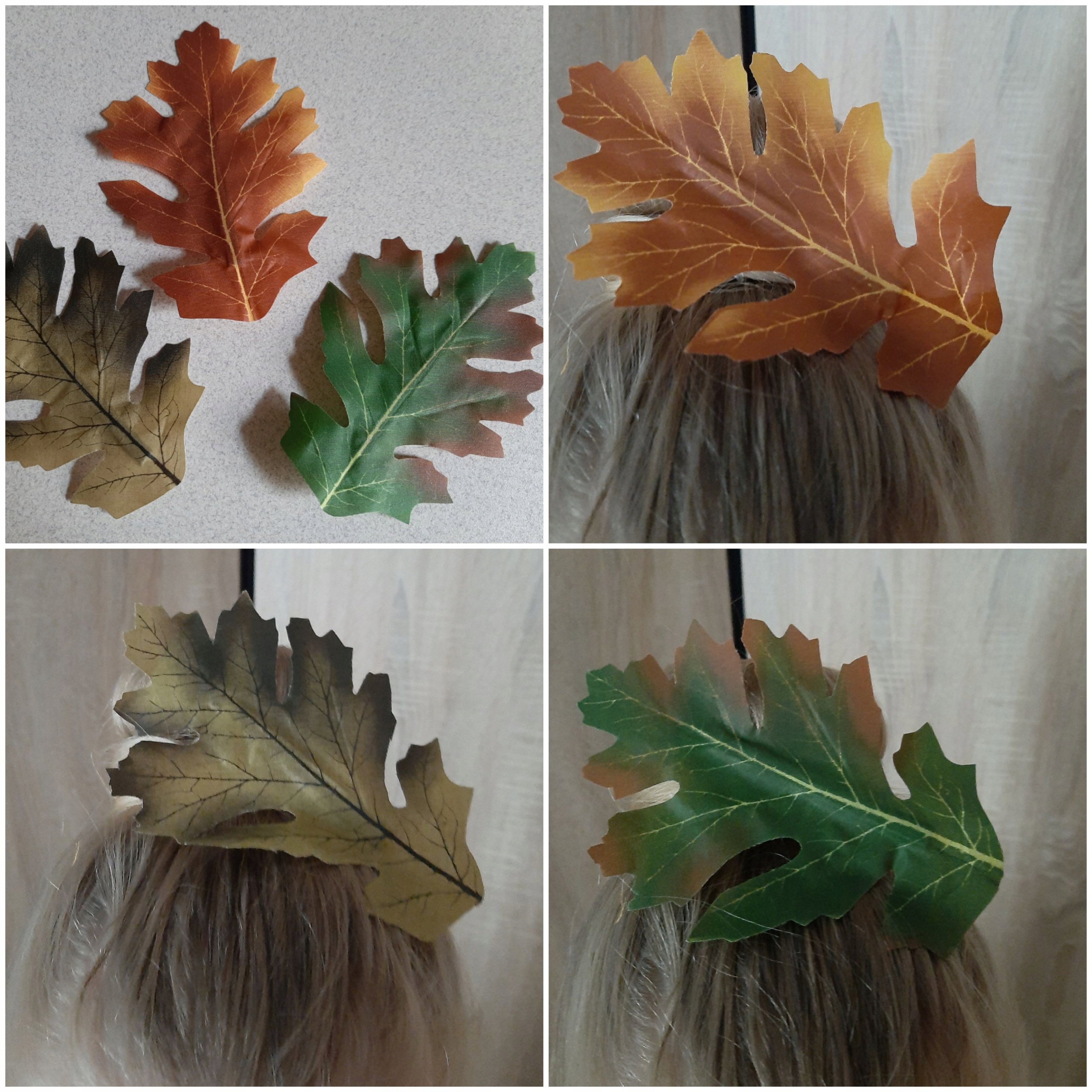 Pani Jesień komplet dodatków do stroju liść dębu