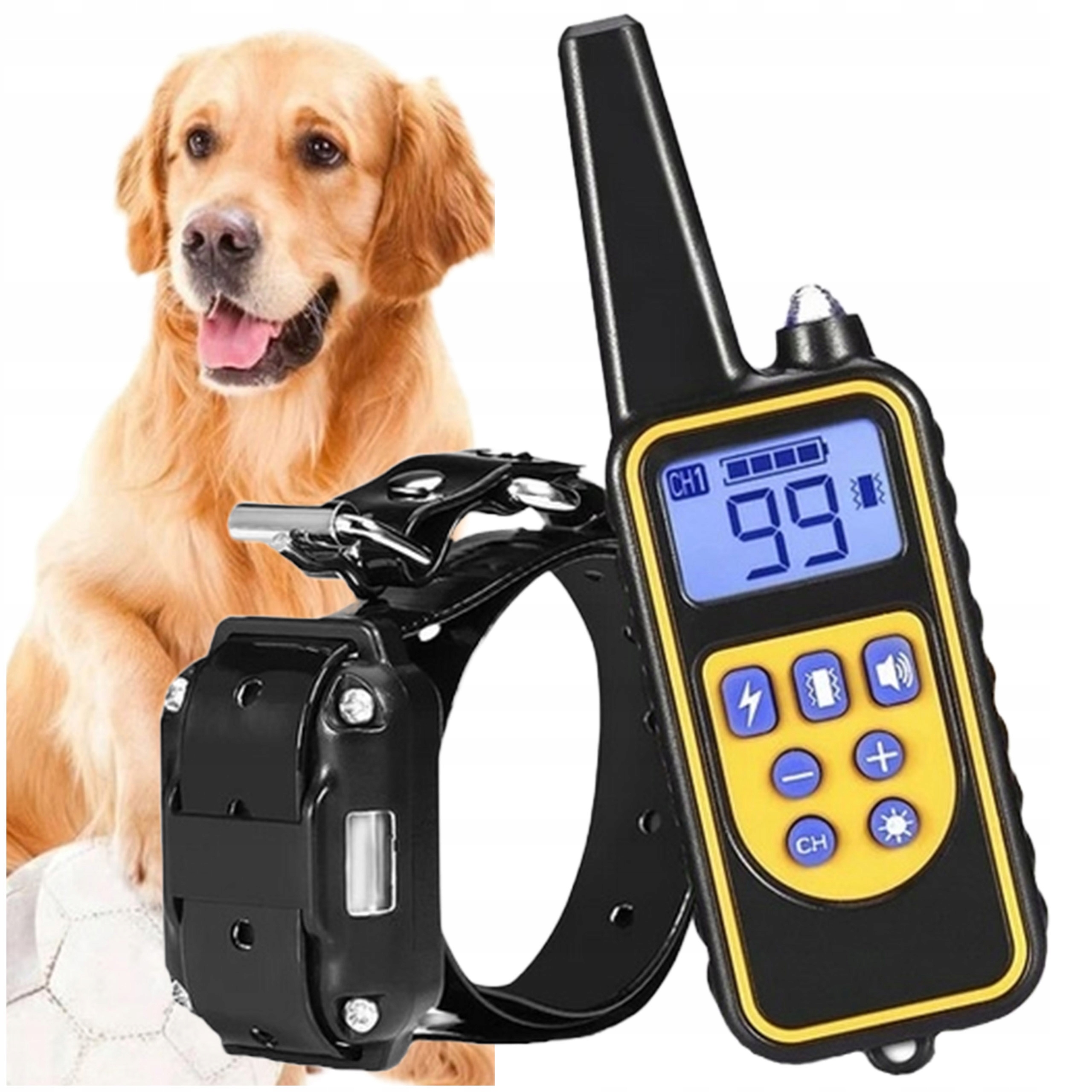 Elektrický Obojek Pro Psa Výcvikový S Dálkovým Ovládáním Pro Výcvik Velký Dosah