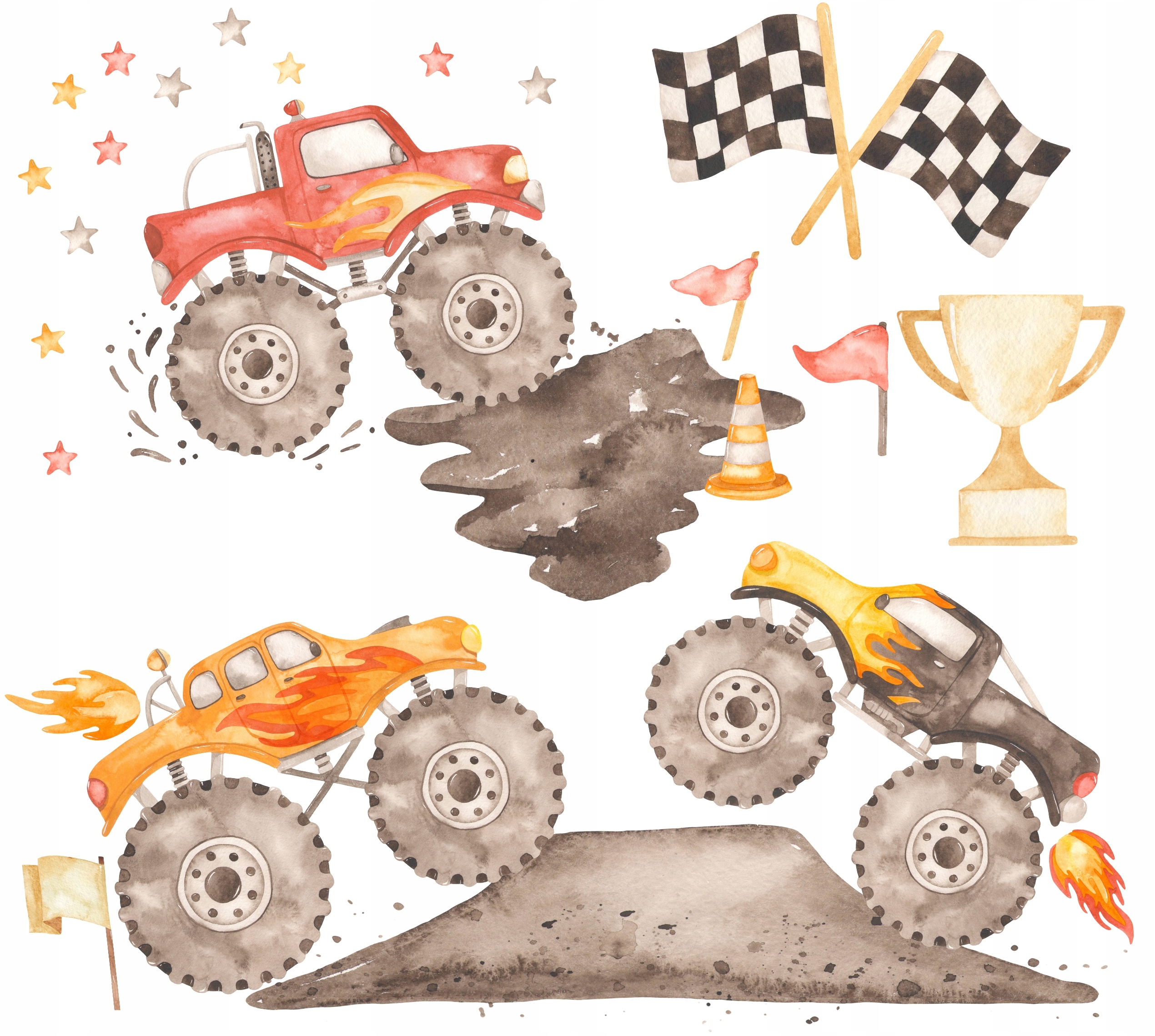 

Naklejki dla dzieci na ścianę Auta Monster Truck