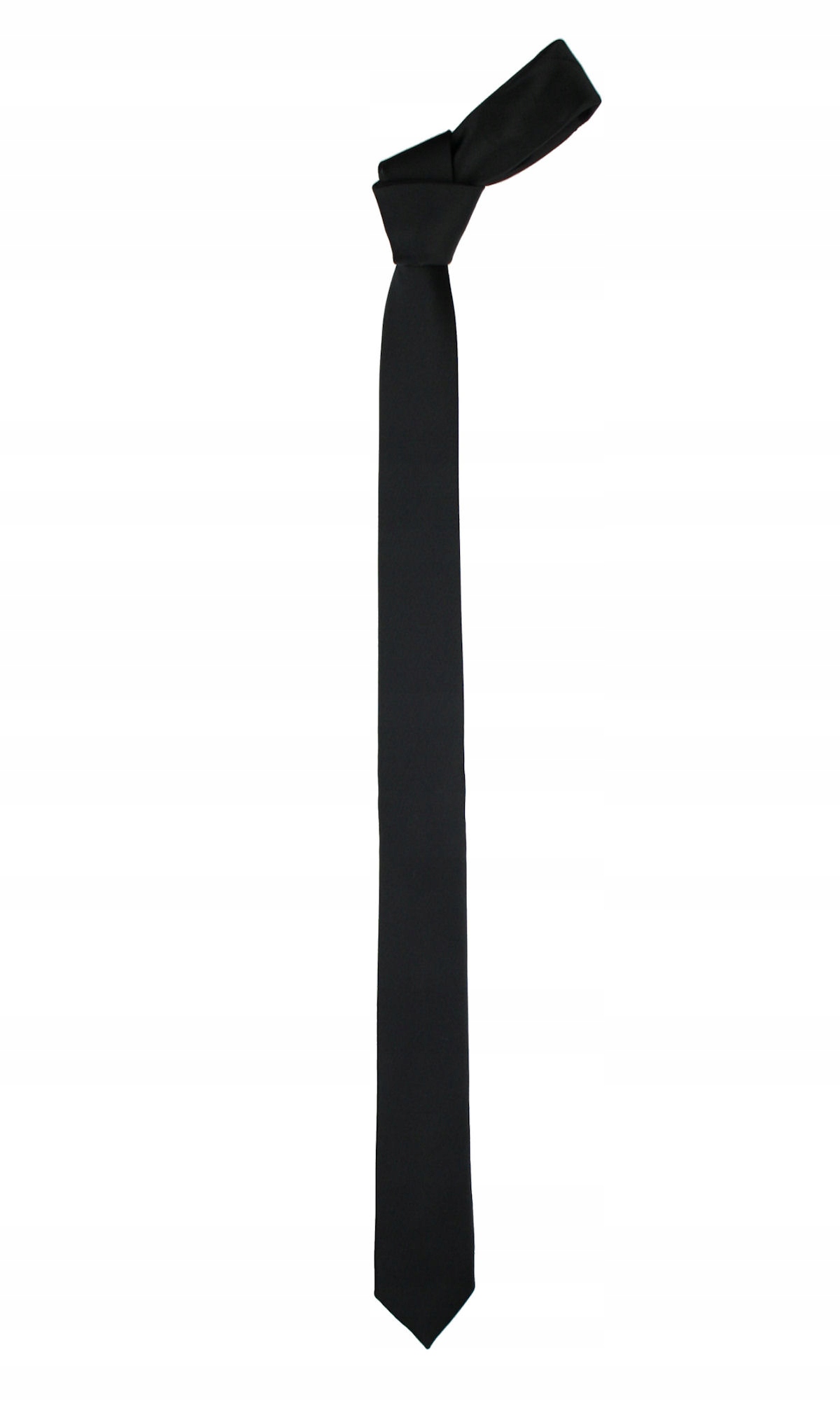 

Slim Cienki Wąski 4 cm Krawat Śledź Czarny