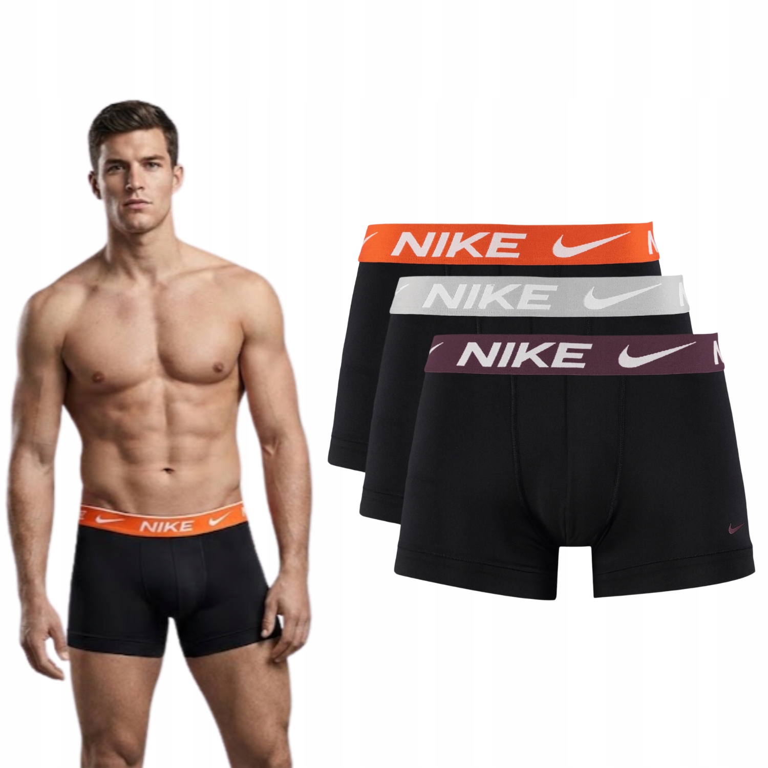 Pánské boxerky Slipy Spodní prádlo Nike Essential Černé Dri-fit Lehké L