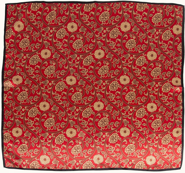 Dámský hedvábný šátek 100% hedvábí na krk 68x68 cm červený