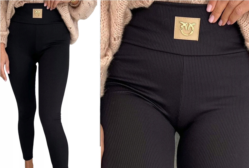 

Legginsy Prążkowane Damskie Bawełniane wysoki stan