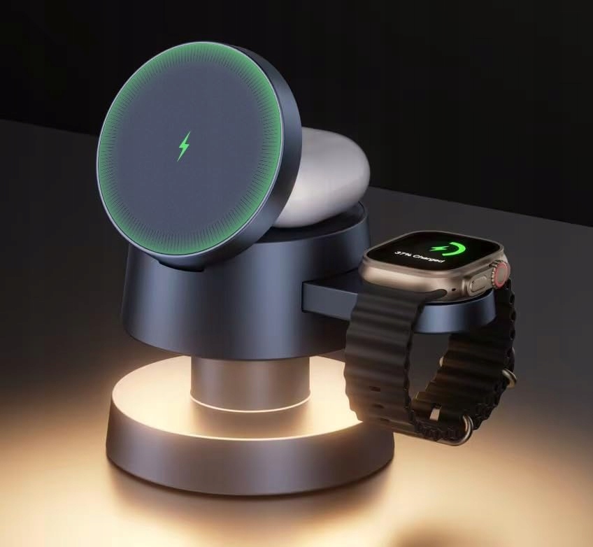Nabíjecí stanice 3v1 MagSafe iVANKY s nočním světlem, rychlé nabíjení