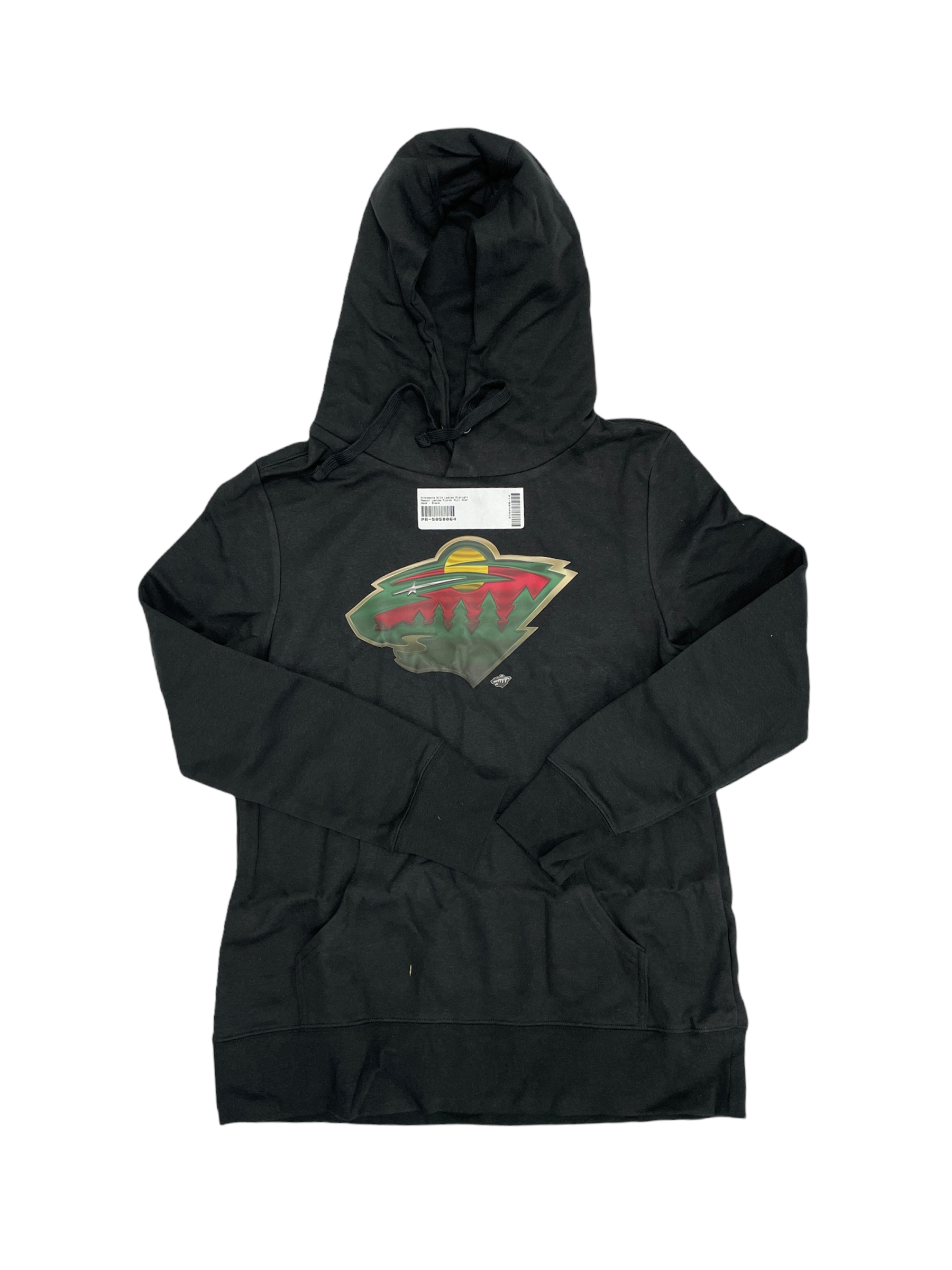 Dámská černá mikina kapuce mikina Minnesota Wild Nhl M
