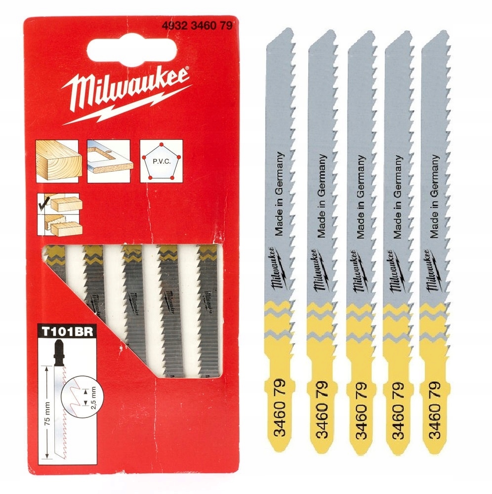 

Brzeszczoty Do Drewna Milwaukee 75mm T101BR 5szt