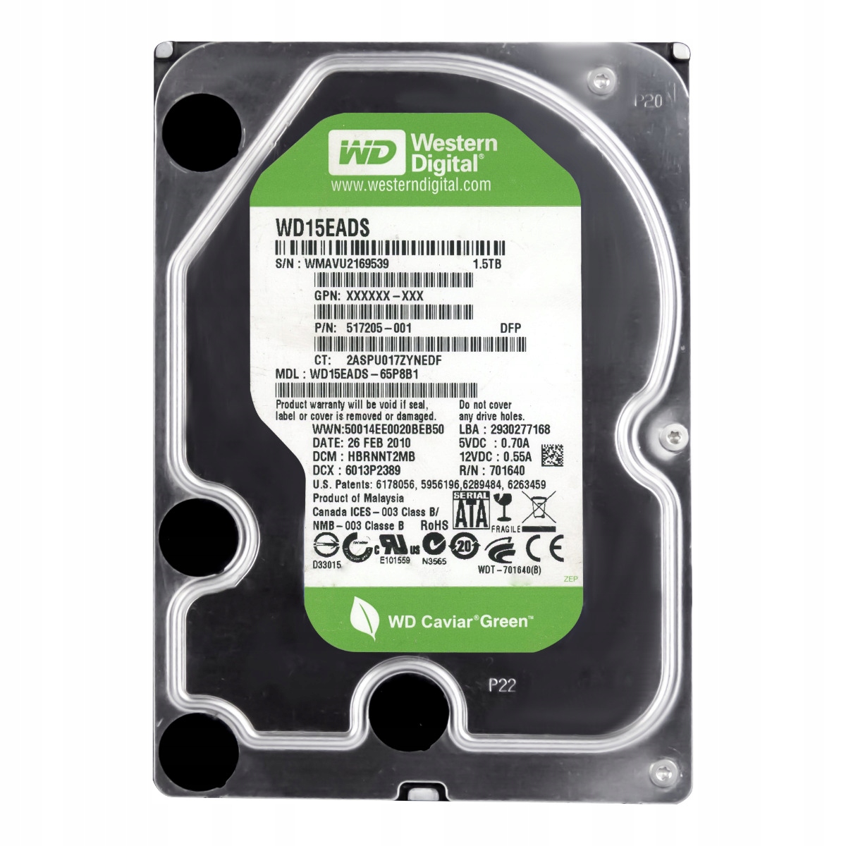 Wd Caviar Green 1.5TB 5.4K 32MB Sata II 3.5'' WD15EADS