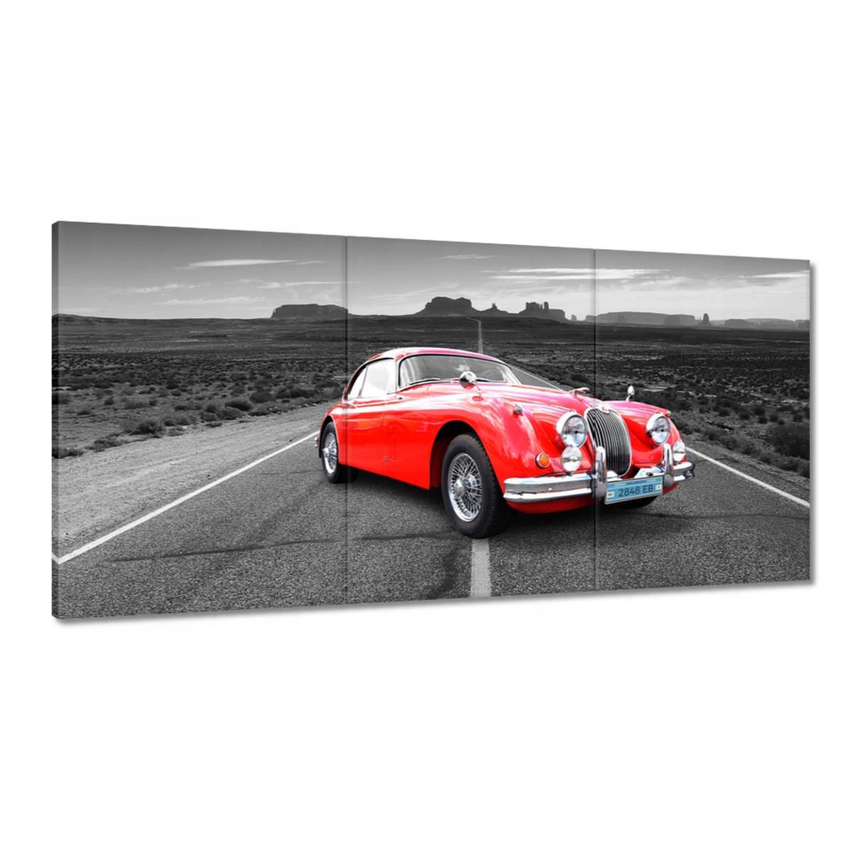 Obrazy 180x90 Červené auto Diaľnica
