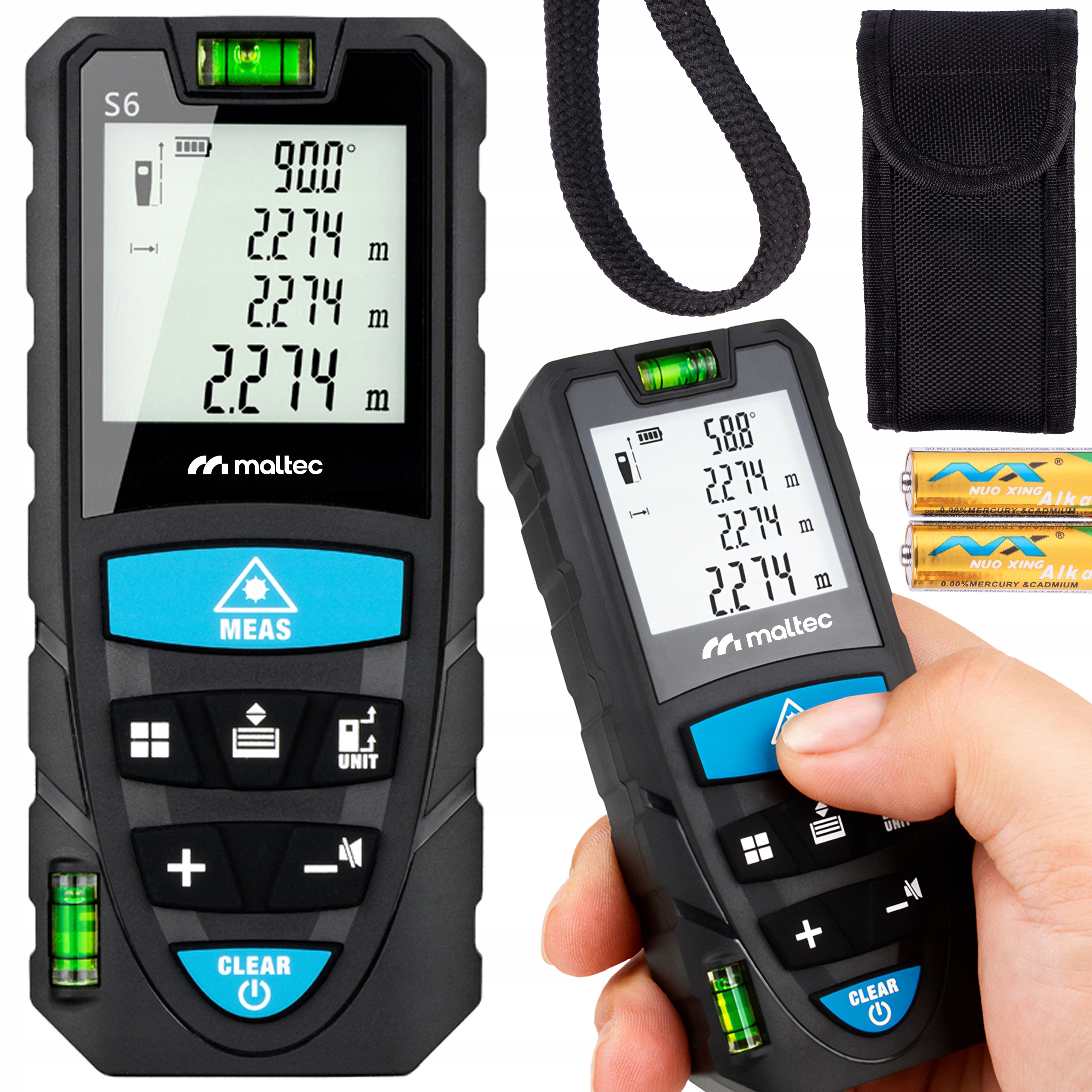 Dalmierz Laserowy 50M Kątomierz Poziomica Cyfrowy Miernik Odległości