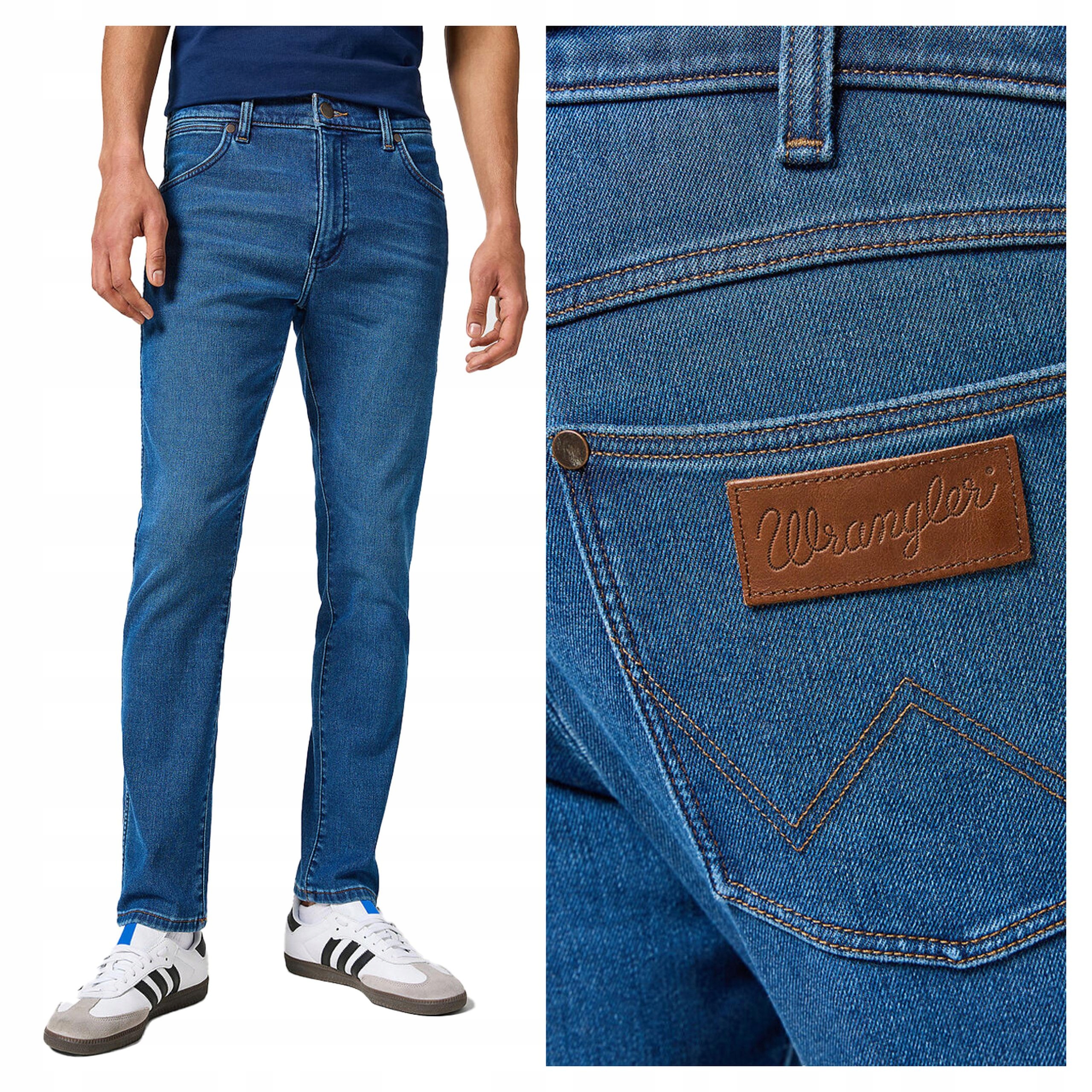 Pánské kalhoty Wrangler Larston Slim Zateplené Džínové Modré W38 L34