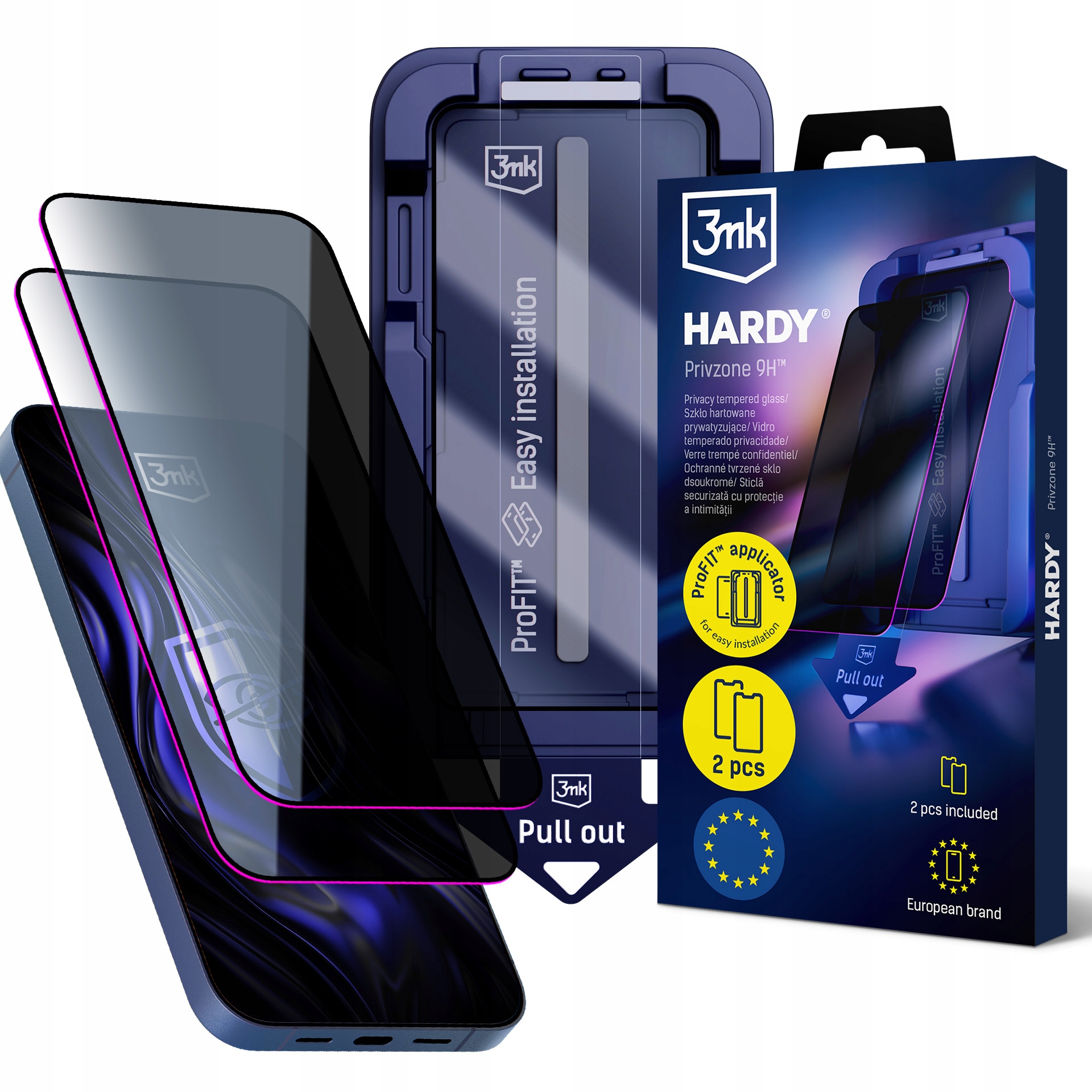 2x Szkło hartowane prywatyzujące 3mk 9H Apple iPhone 17e/16e/14/13 Pro/13