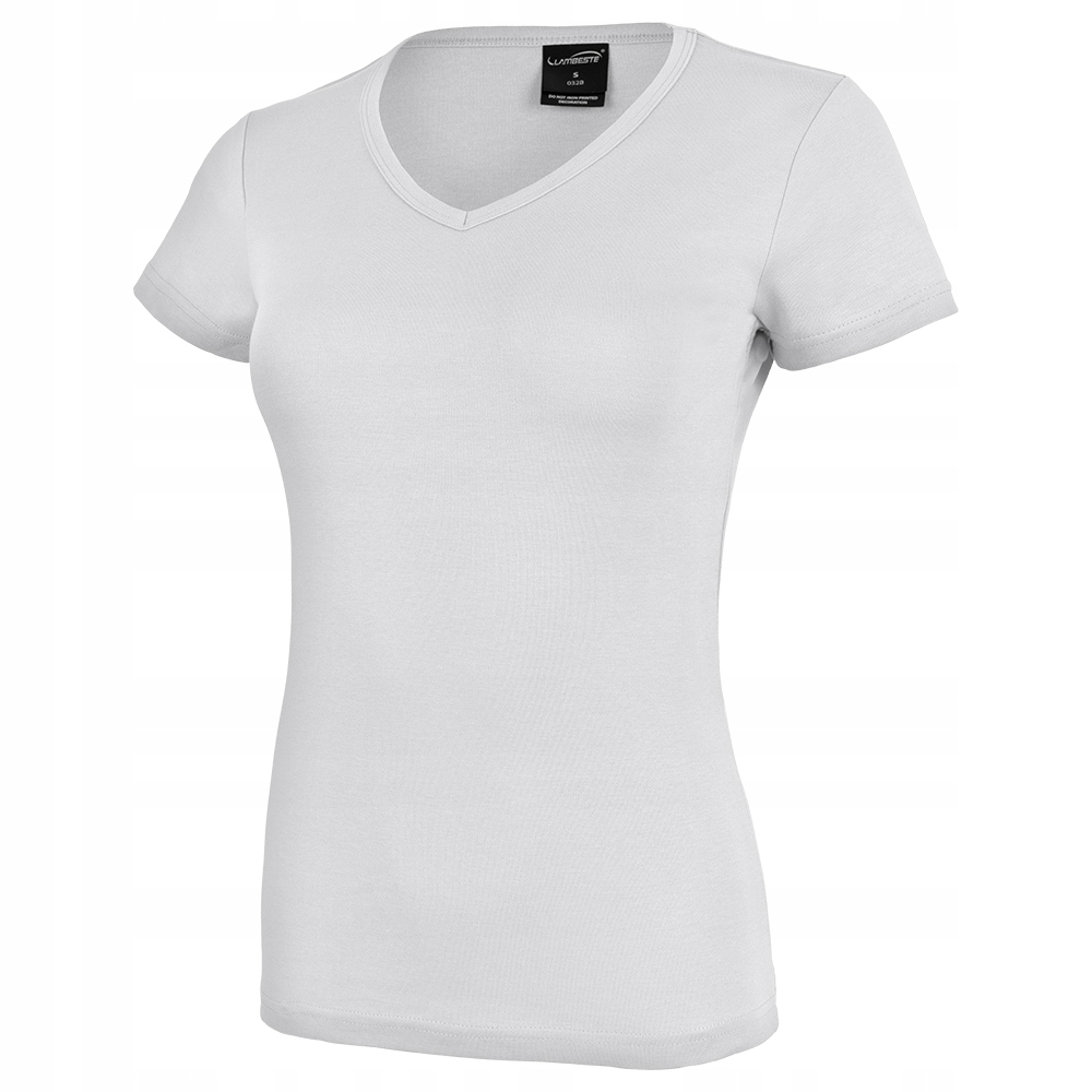 T-SHIRT KOSZULKA DAMSKA BAWEŁNIANA W SEREK KRÓTKI RĘKAW BIAŁA SPORTOWA XXL Rozmiar XXL