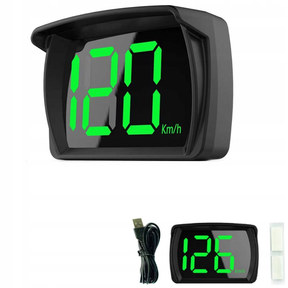 WIELOFUNKCYJNY PRĘDKOŚCIOMIERZ LED GPS HUD CYFROWY KM/H 80 X 54MM Z