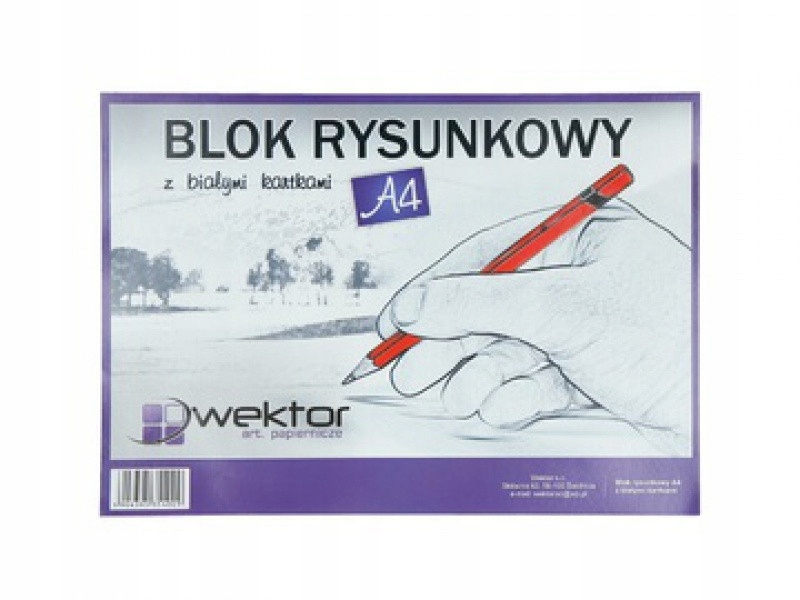 Blok rysunkowy A4 biały 80g 20k do rysowania malowania szkicowania WEKTOR Bohater brak