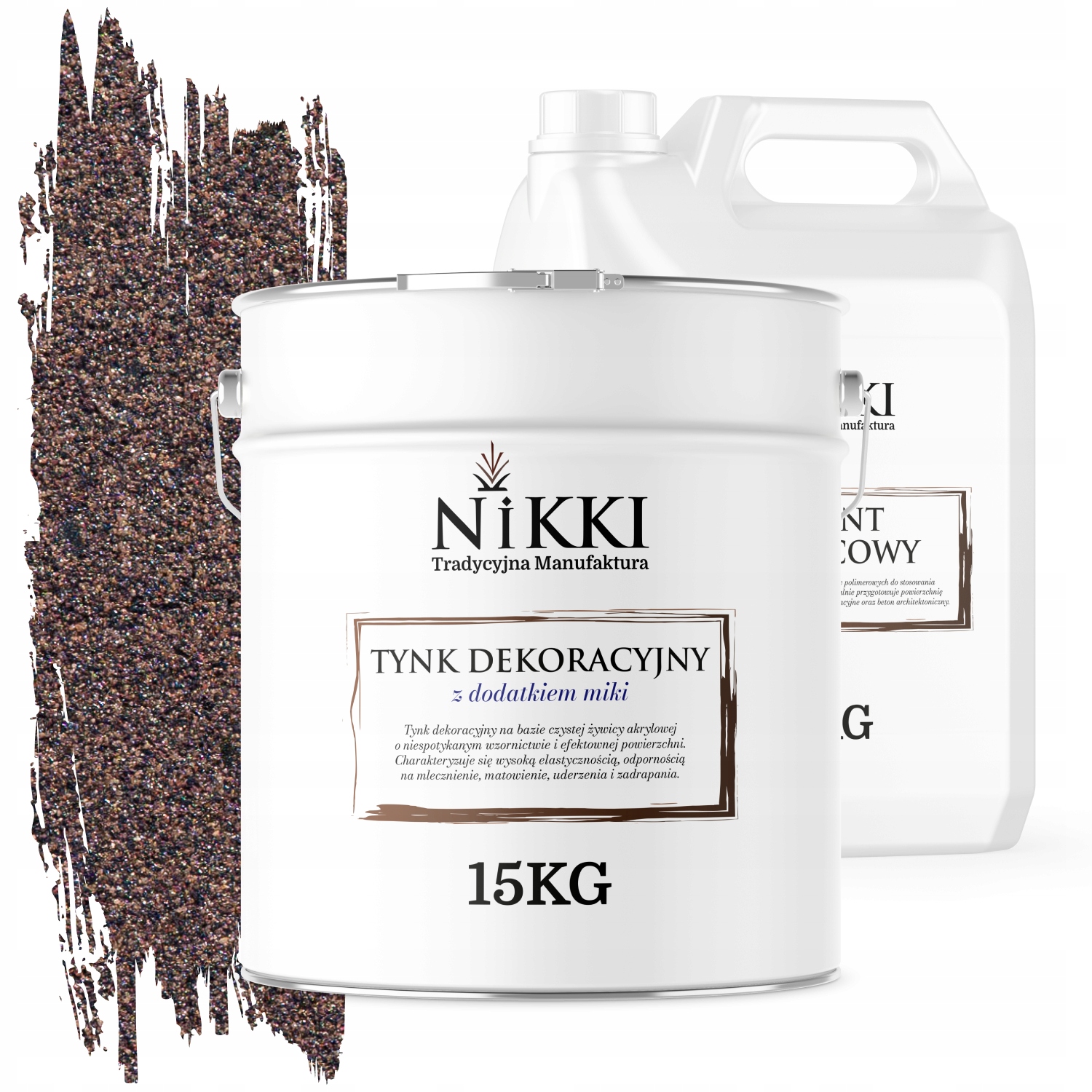 Dekoračná Omietka Vonkajšia/vnútorná 2x15KG Hnedá S Čiernou Mikou D823 +základný Náter