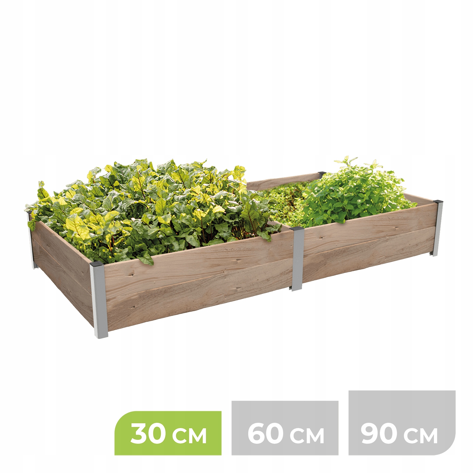 Modulárna vyvýšená vysoká záhonová záhradná skrinka 105x207x30H