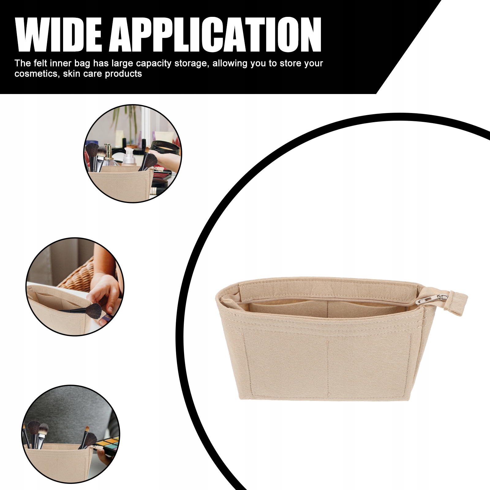 MAŁA TORBA WKŁADKA DO TORBY WKŁADKA PIKOWANA KOSMETYCZKA Materiał dominujący inny