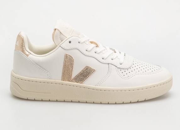 Veja v-10 Chromefree Leather Extra-White-Platine velikost 38