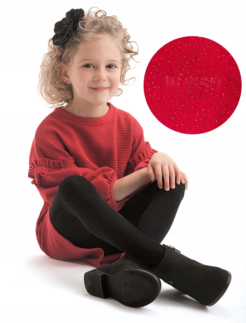 

Knittex rajstopki Angel Dust brokat Rosso# 116-122