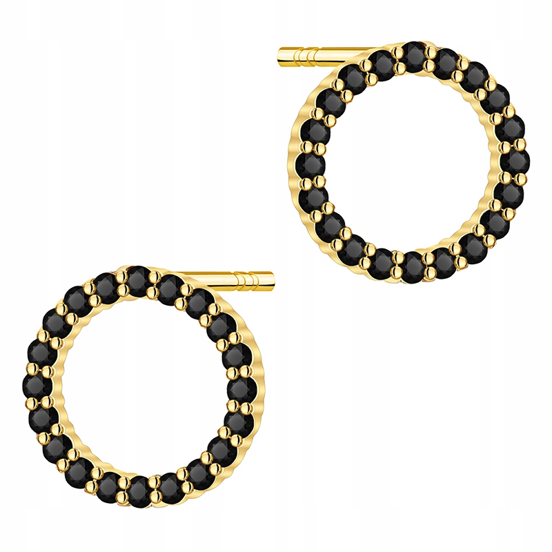 Zlaté Náušnice 585 Ring s Brilianty 0,20 ct Tužka