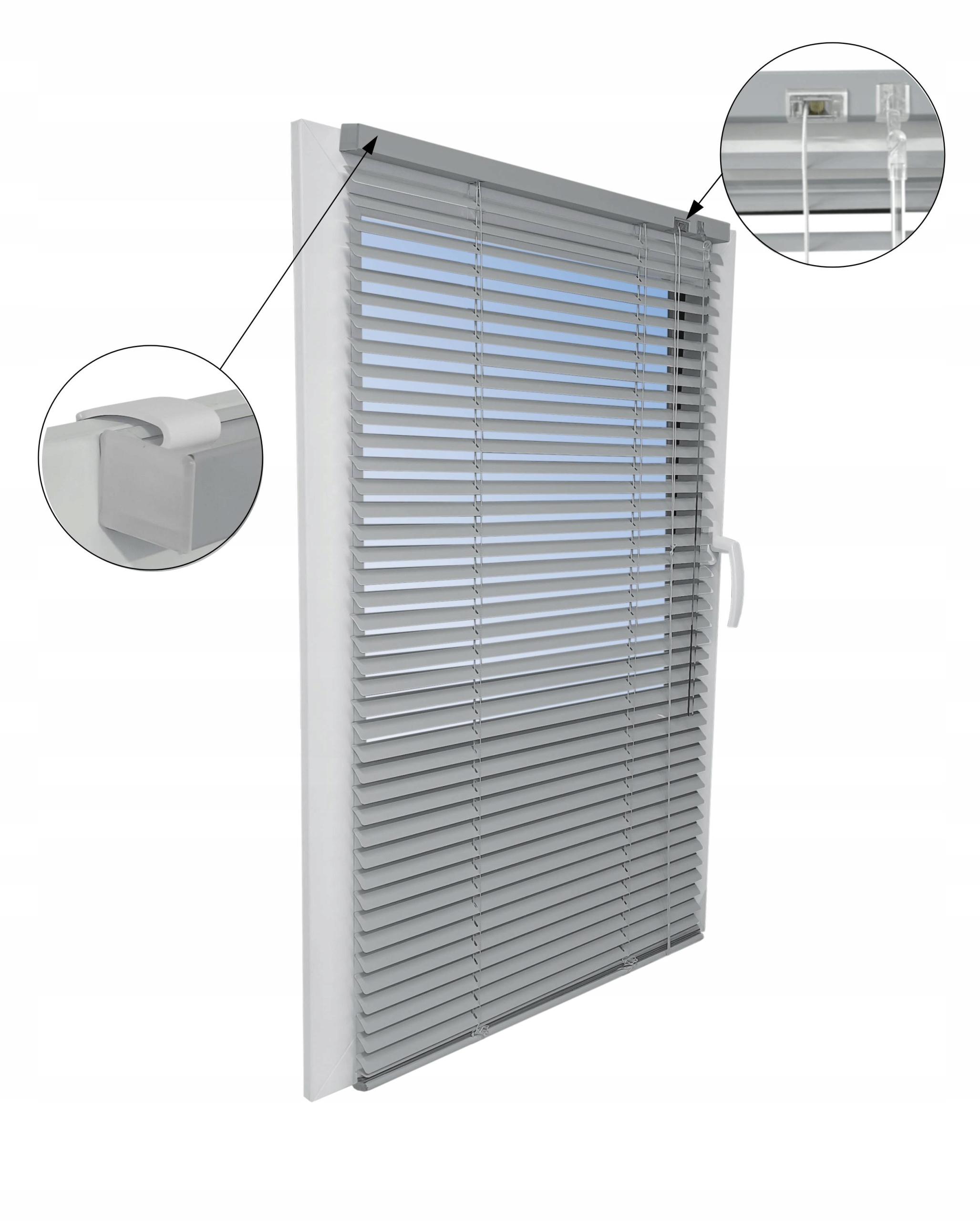 Żaluzja aluminiowa balkonowa 25mm Srebrna Wymiar 90cm x 220cm Gotowa