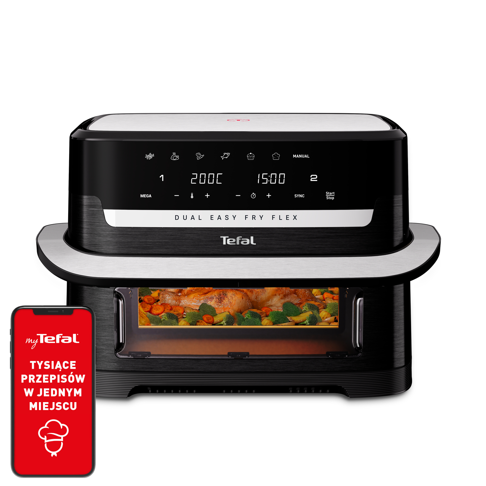 Frytkownica beztłuszczowa Grill Tefal EY9228E0 2700W 9l Air Fryer