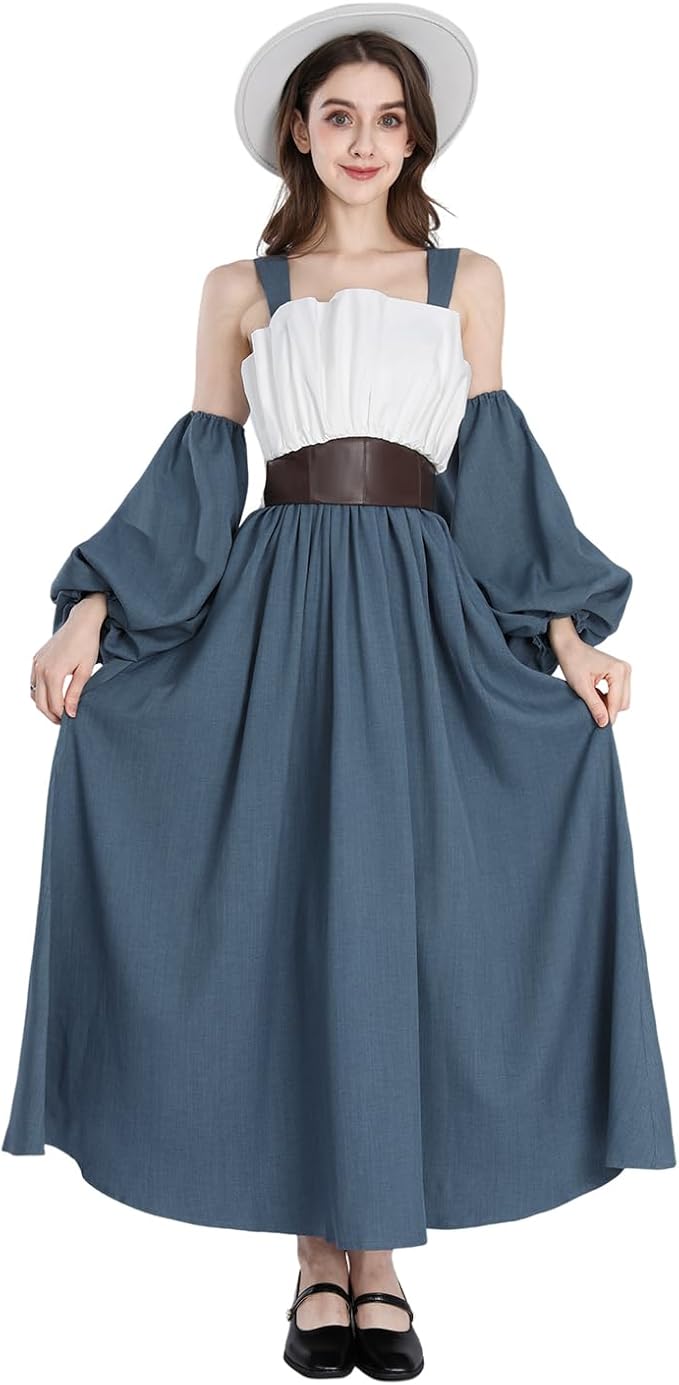 Viktoriánské renesanční Šaty, velikost M, modré