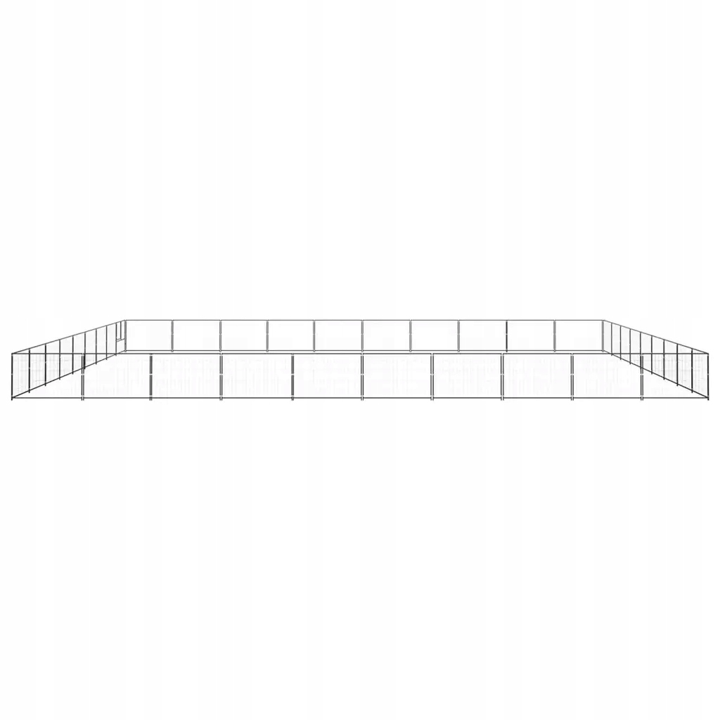Levně vidaXL Kotec pro psa, černá, 90 m², ocelová