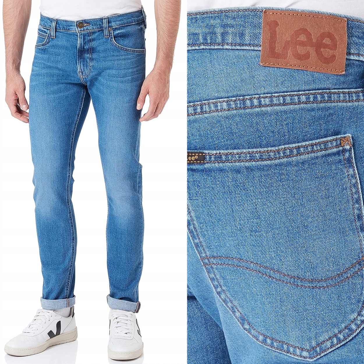 Lee Luke slim Blue Shadow Mid silně zúžené pánské džínové kalhoty W28 L32