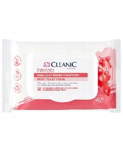 

Cleanic nawilżany papier toaletowy Żurawina 40szt