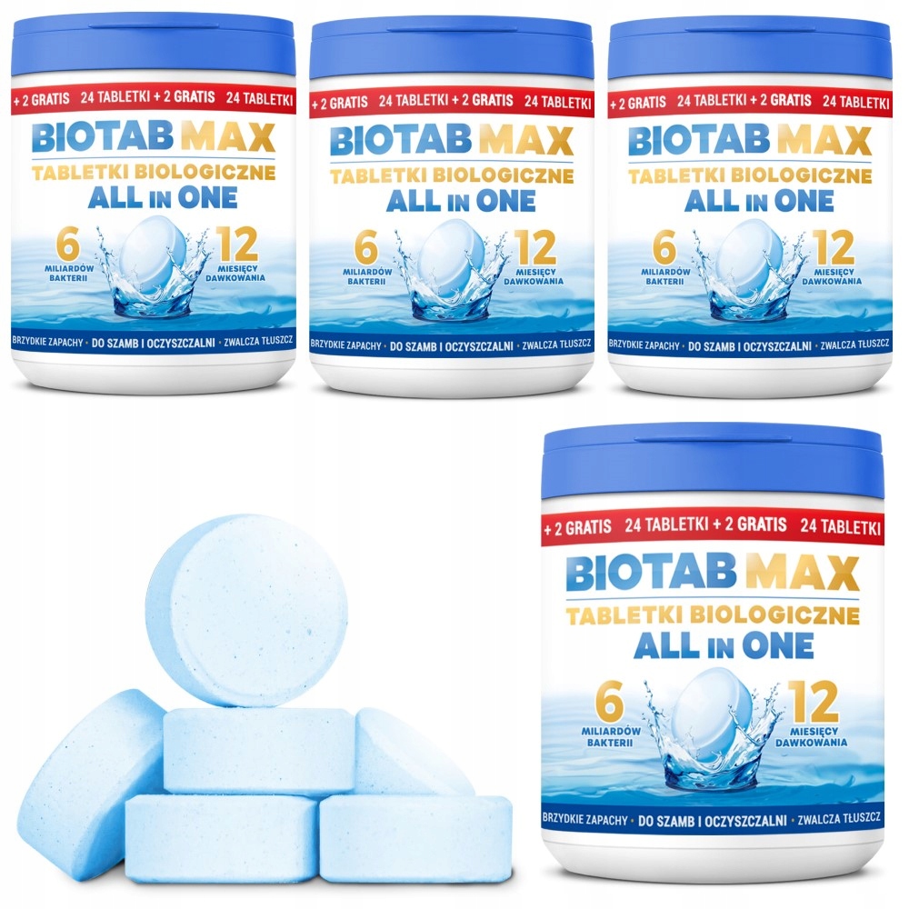 

BioTab Max Tabletki biologiczne +Odtłuszczanie 48M