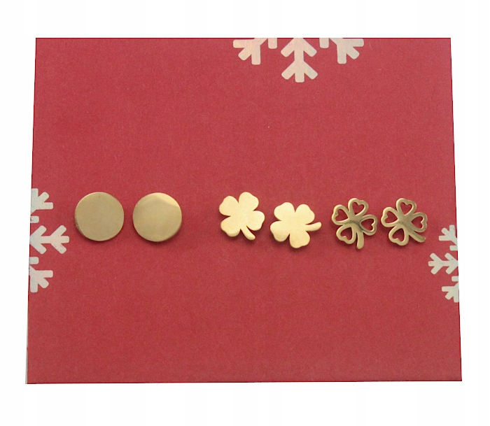 

Kolczyki Złote Stal Chirurgiczna 3 Pary 316L