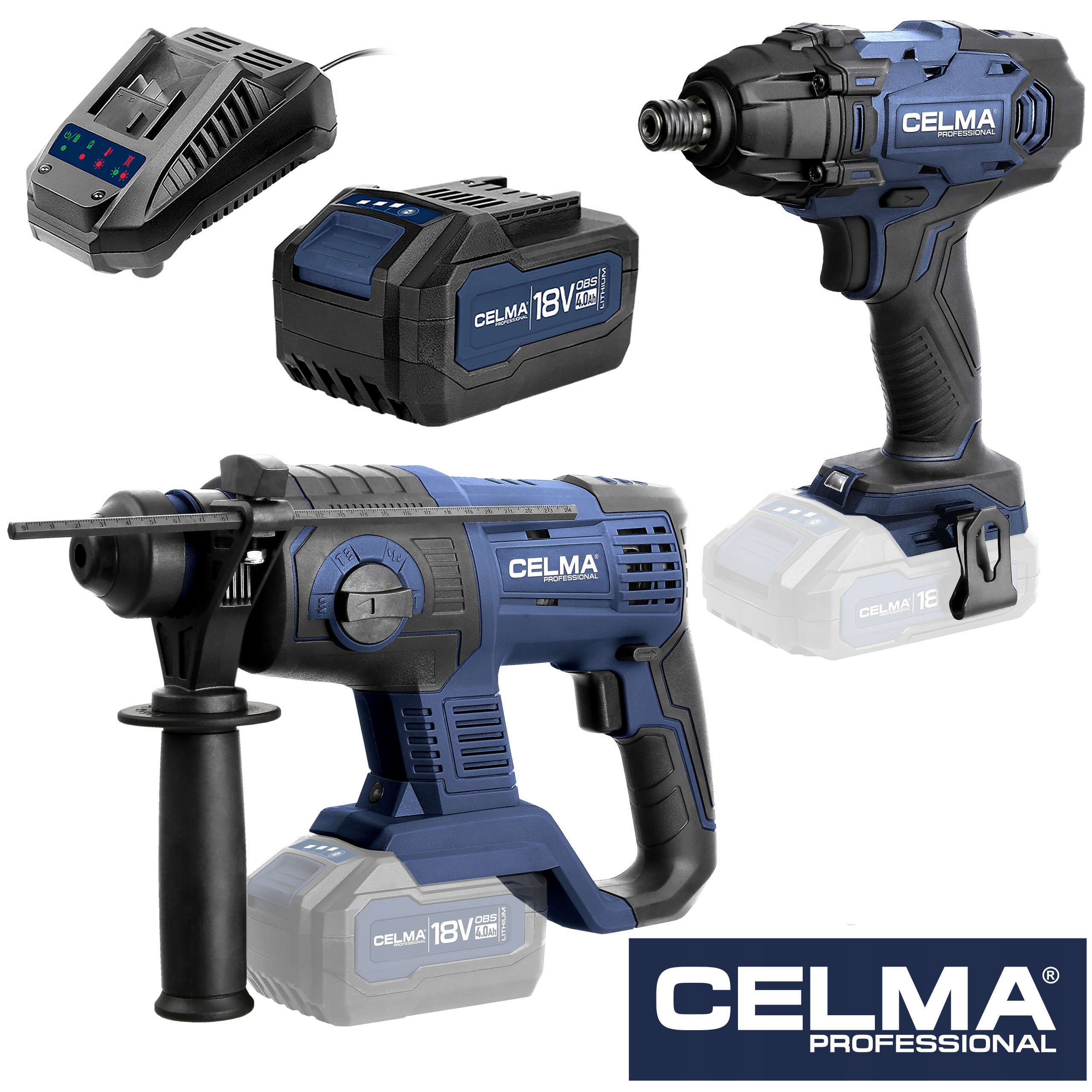 Zestaw Celma Pro Młot Zakrętarka +1xAku 4Ah 1xŁad. 100% Poleceń 3LAT Gw