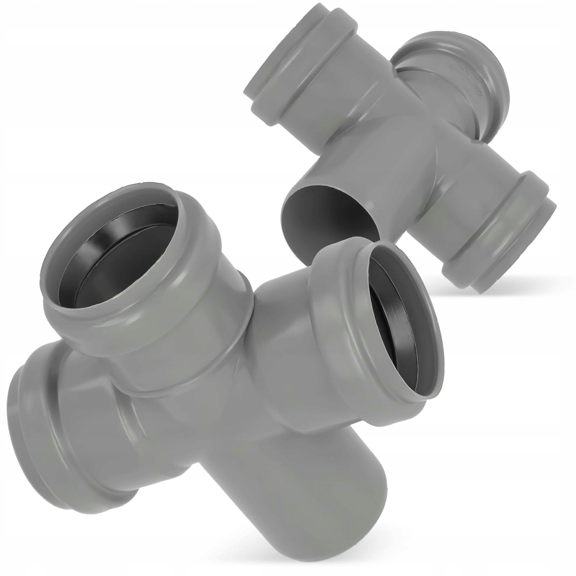 CZWÓRNIK KANALIZACYJNY 50 MM 90° PCV PP Rury Wody Łącznik Złączka Szary Kod producenta MI040205001-V09