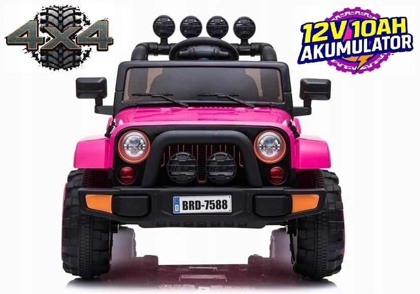 Autko na akumulator dla dzieci Jeep Pilot Skóra Miękkie koła 4x4 Tablice