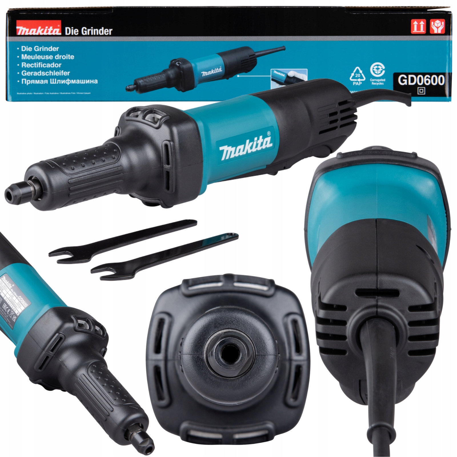 Szlifierka Trzpieniowa Prosta Makita GD0600 400W 6mm 240V Palcowa