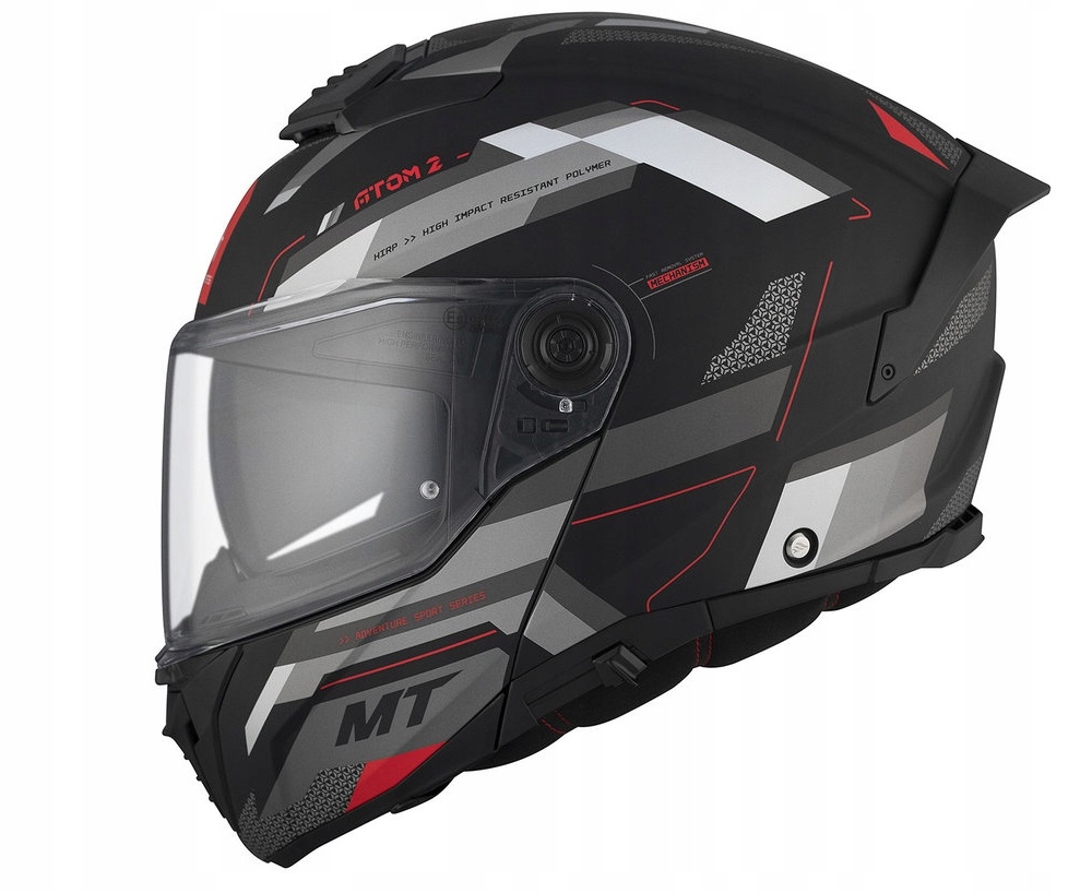 Motocyklová Čeľusťová Prilba Mt Helmets Atom 2 Sv Bast D5 Čierna Biela Matná