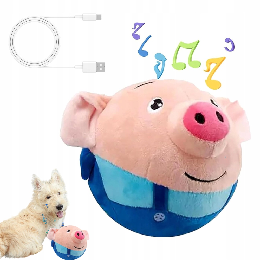 Levně Interaktivní Skákací Plyšové Prasátko S Usb Nabíjením