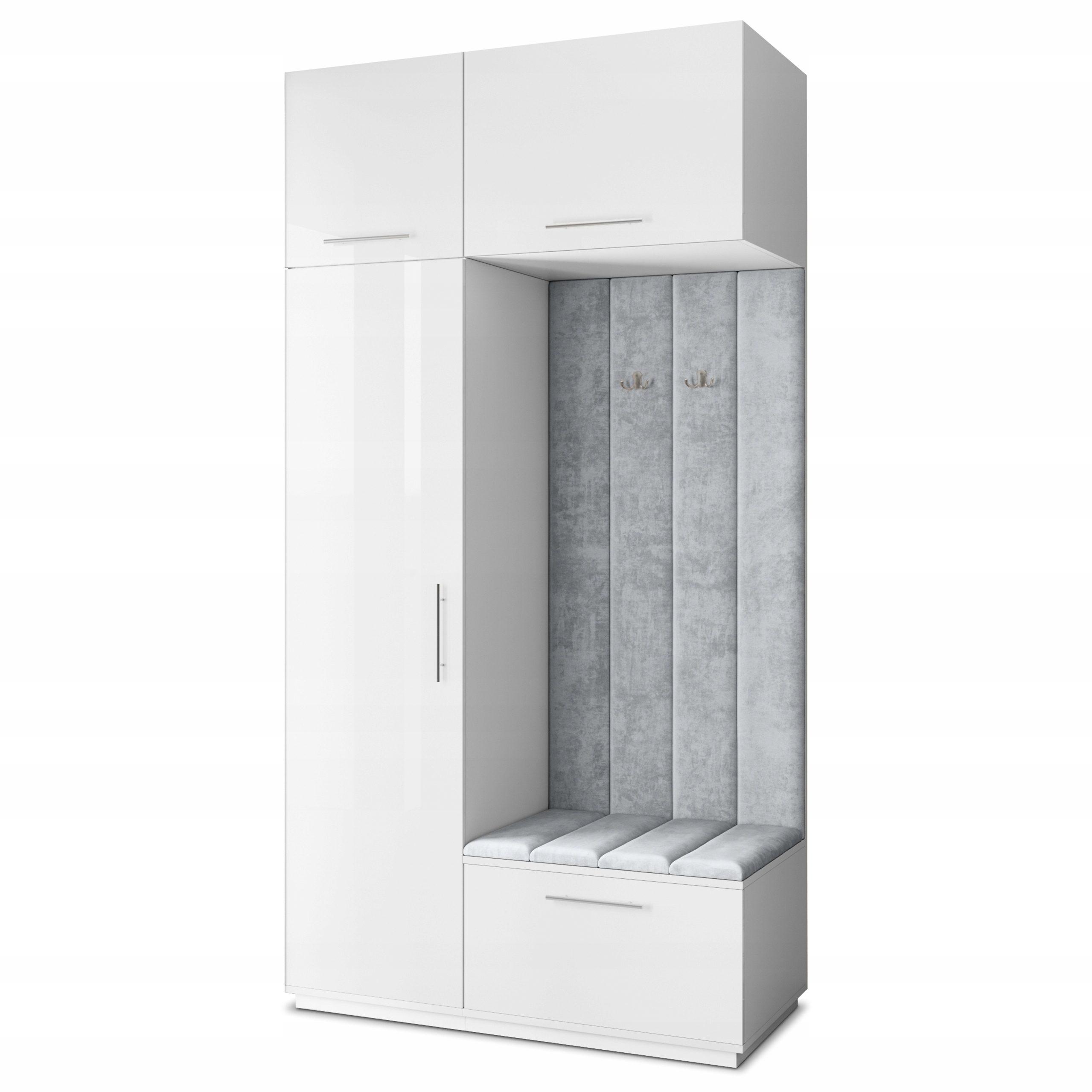 Šatní skříň Rema 120/240/60 cm Skříň do předsíně Moderní bílá