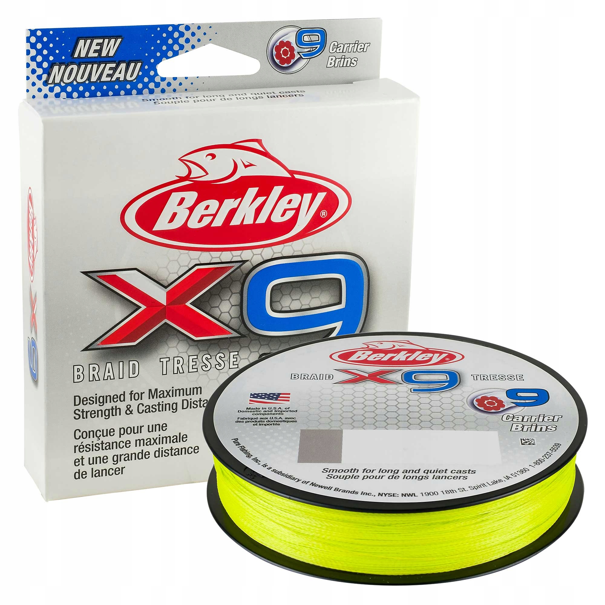 Plecionka spinningowa Berkley X9 Braid Fluo Green 0.25mm 150m 27,0kg 1szt.