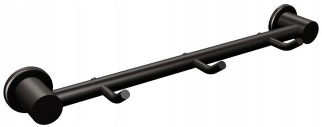 Koupelnový věšák na ručníky 3-hákový Nerezová ocel černý Mat