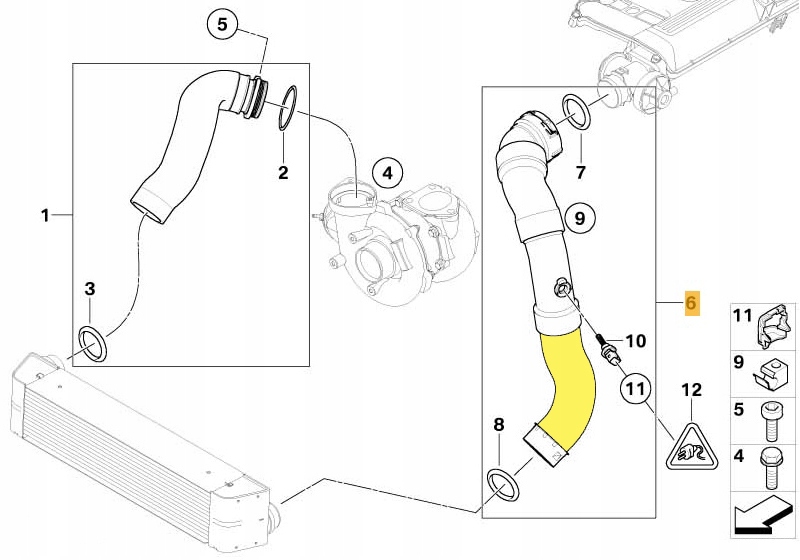 RURA INTERCOOLERA TURBO BMW 3 E90 E91 318d 320d Producent czesci Inny