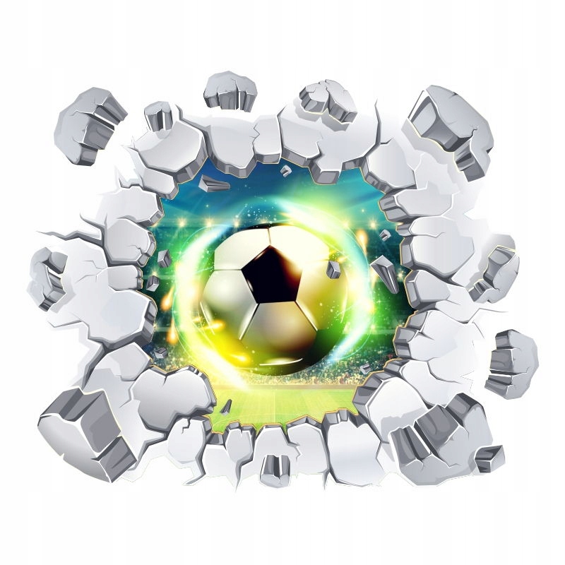 Naklejka na ścianę 3D Piłka Nożna Piłki Piłkarskie Naklejki Sportowe 144cm