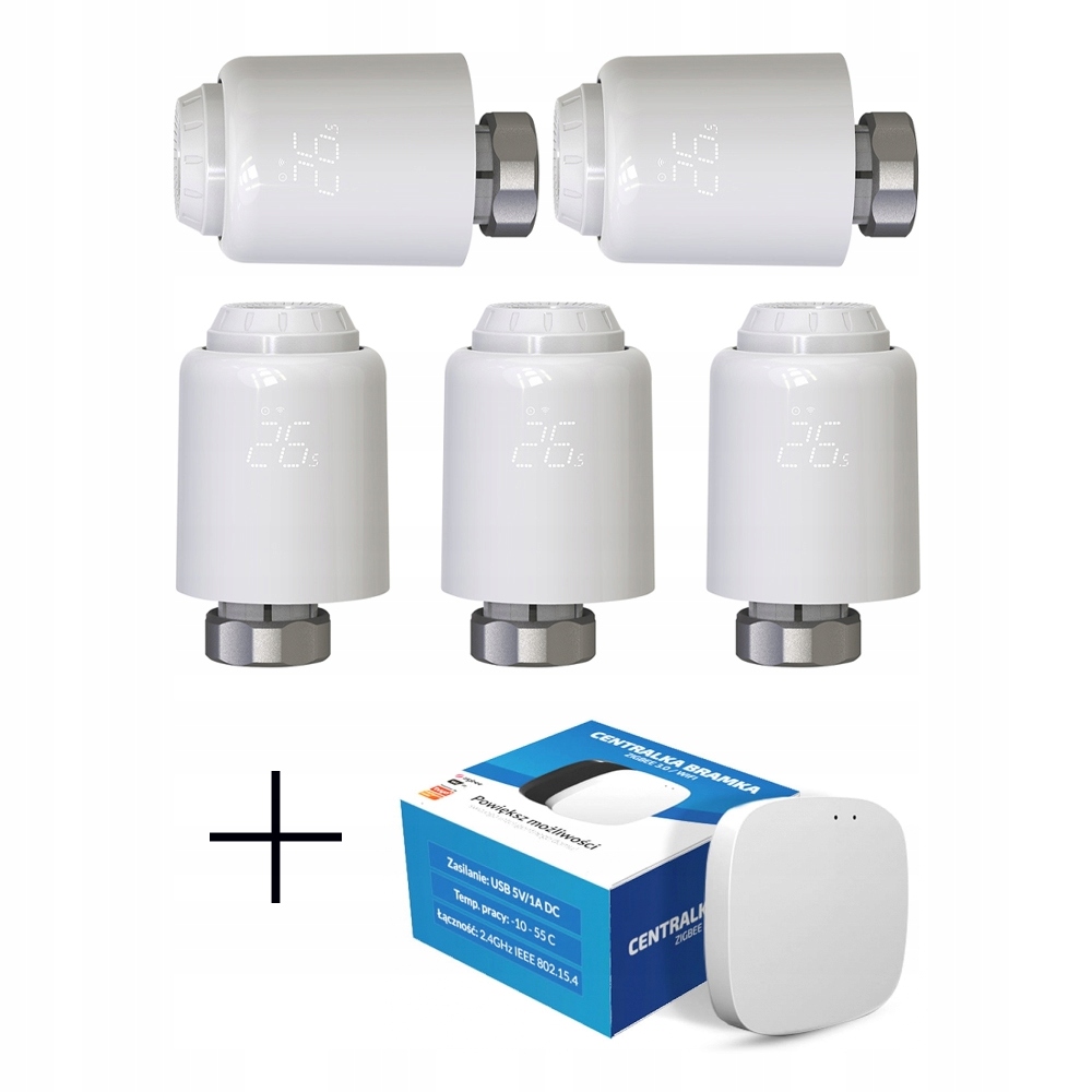

Zestaw 5 x Głowica termostat GTZ06 bramka ZigBee