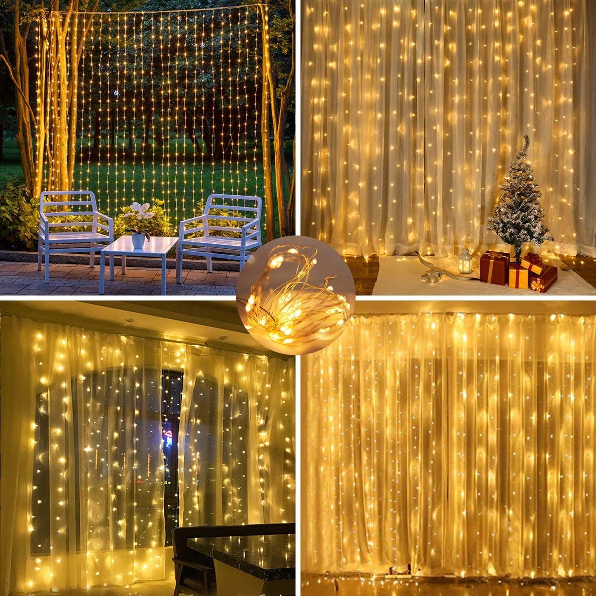 

Kurtyna Led świetlna Barwa Ciepła Dekoracja Okien