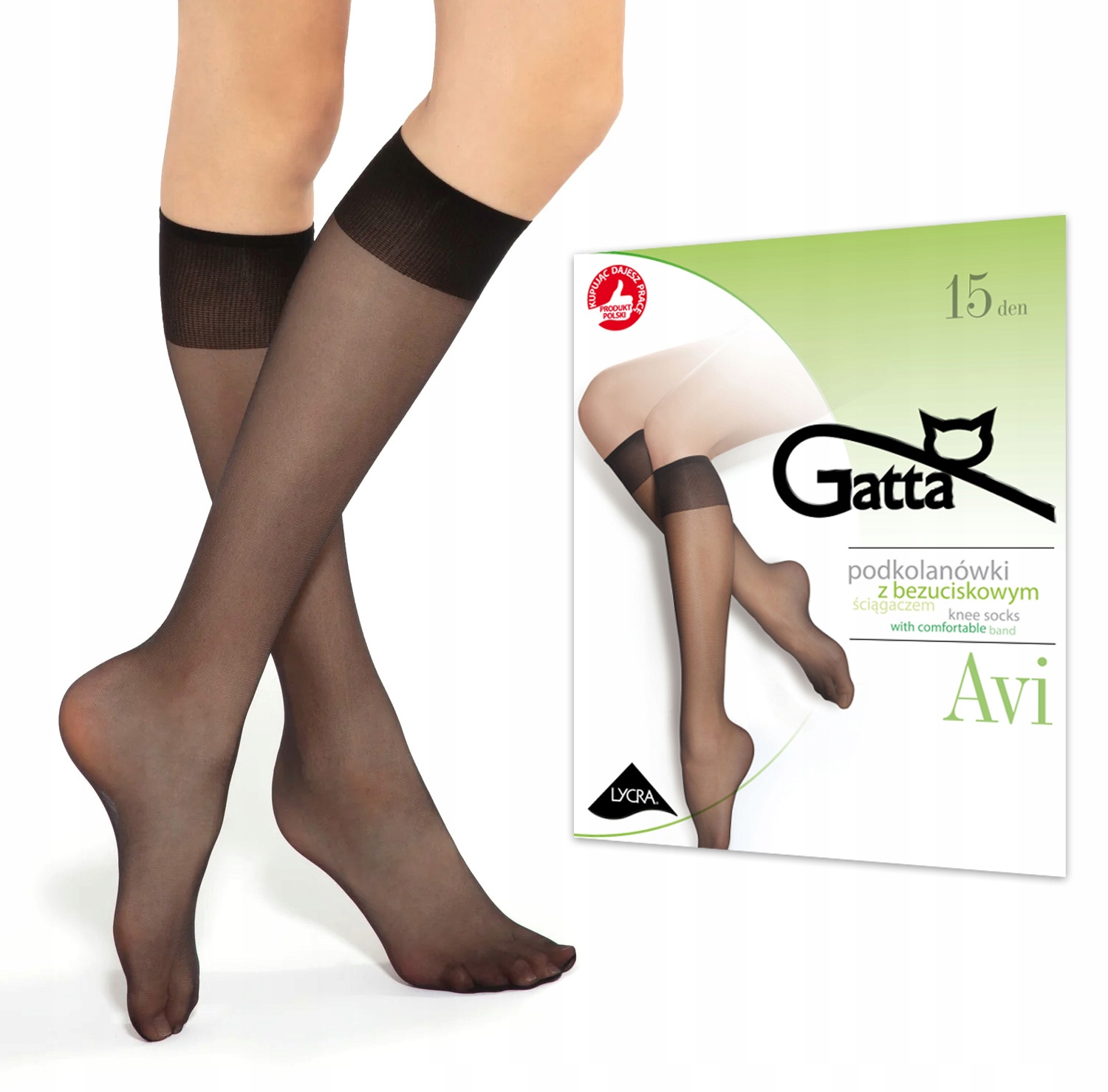 

Podkolanówki Lycra 2 Pary Gatta Avi 15DEN nero
