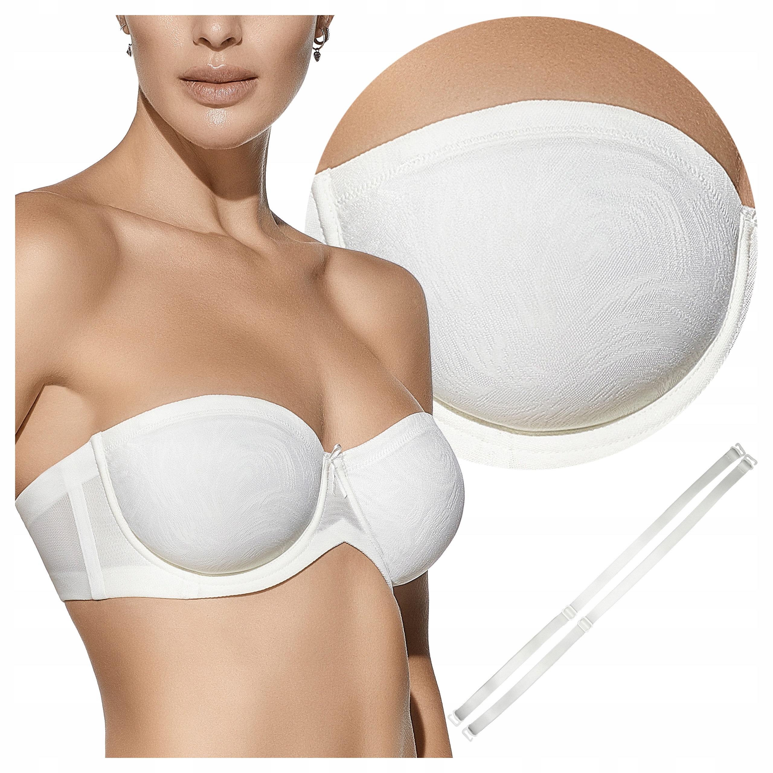 Samonosná měkká podprsenka s kosticemi ramínka Sandra perleťová 80C