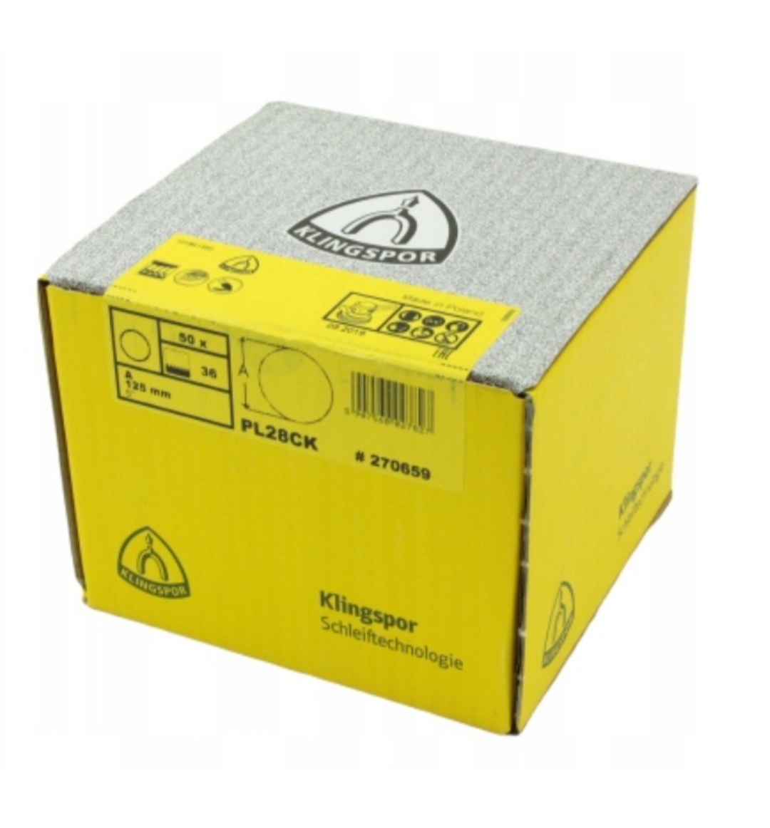 

Krążek Papier Ścierny Klingspor Dysk 125 P36 50szt