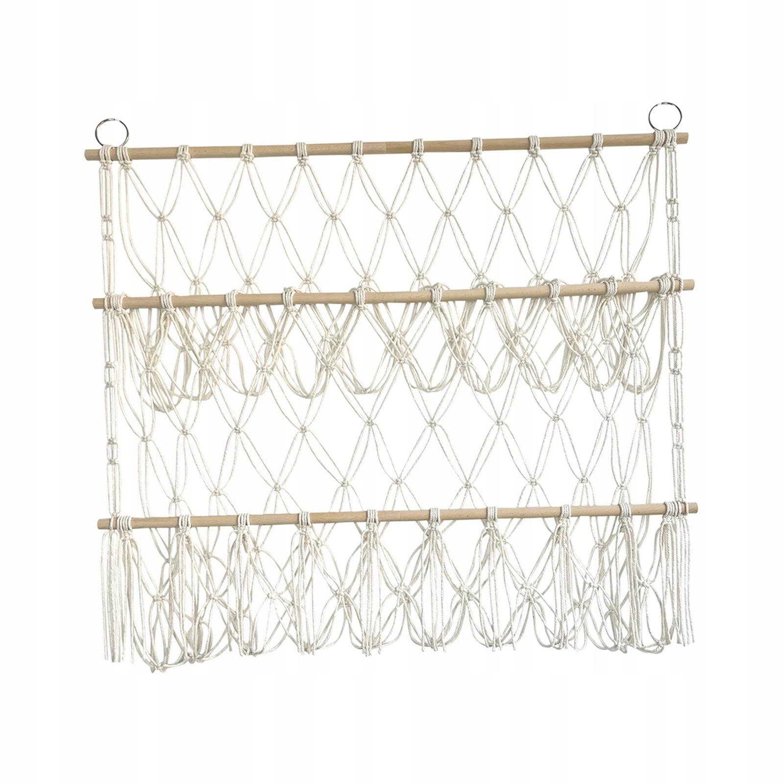 Hamak do przechowywania pluszaków Macrame Mesh Soft wiszący organizer beżowy Liczba elementów w zestawie 100 szt.