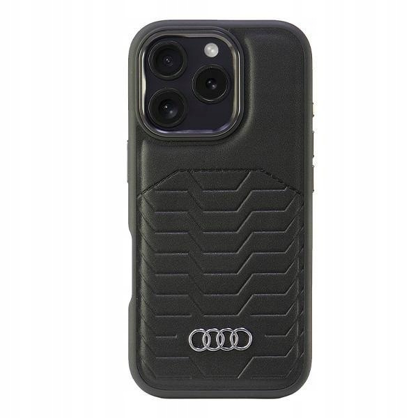 Audi Synthetic Leather MagSafe iPhone 16 Pro 6.3" czarny/black hardcas